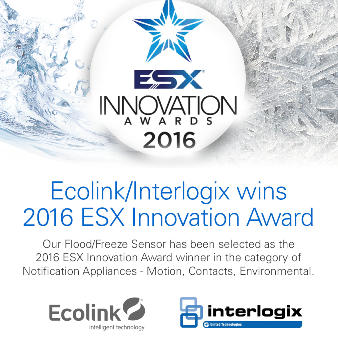 Ecolink/Interlogix wins the the 2016 ESX Innovation Award.